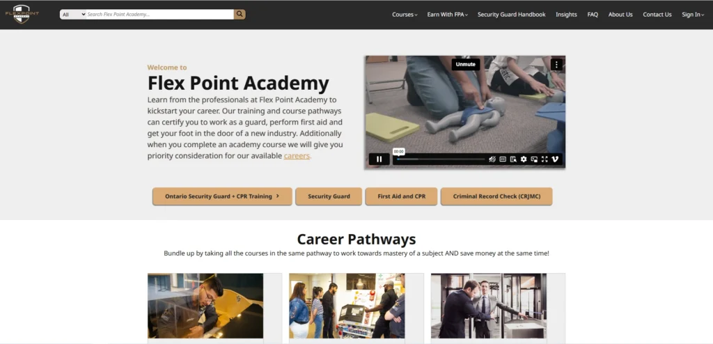 Flex Point Academy homepage screenshot