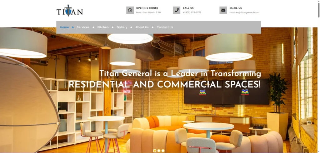 Titan General website homepage screenshot